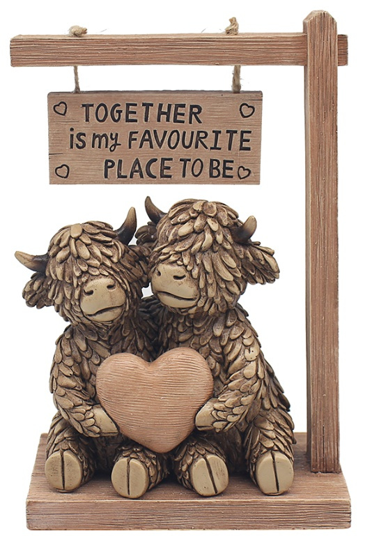 Hughie Highland Cow Together