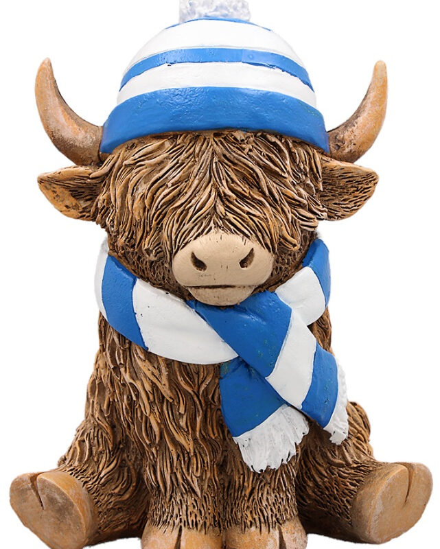 Highland Cow With Scarf & Hat