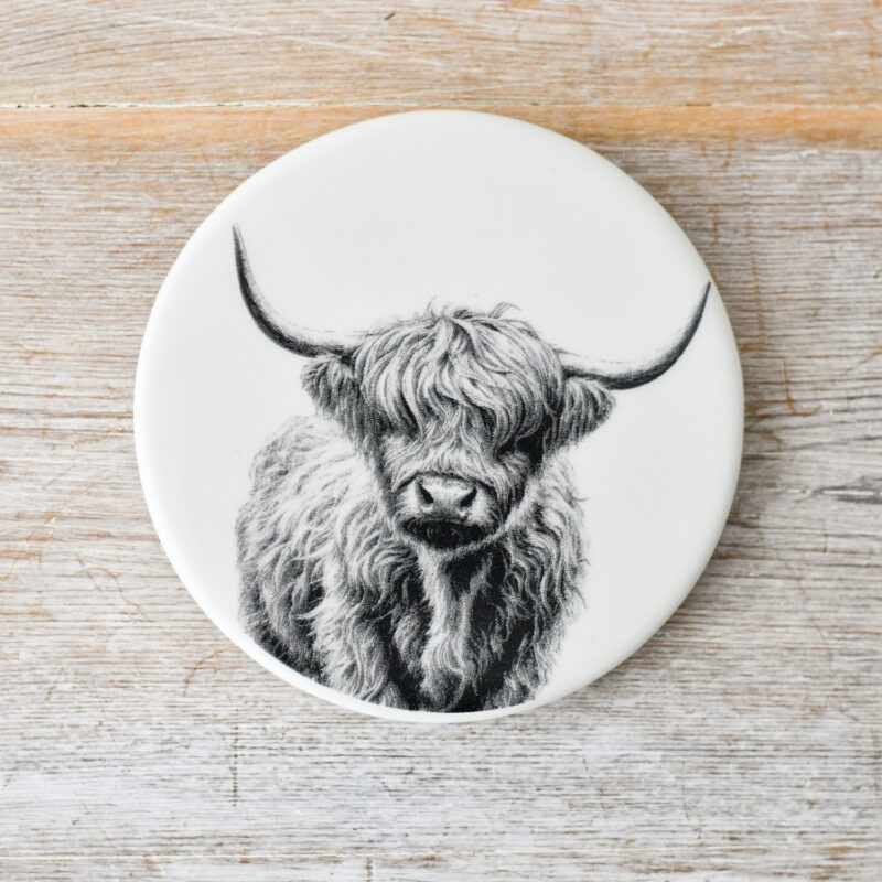 Highland Cow Round Coaster