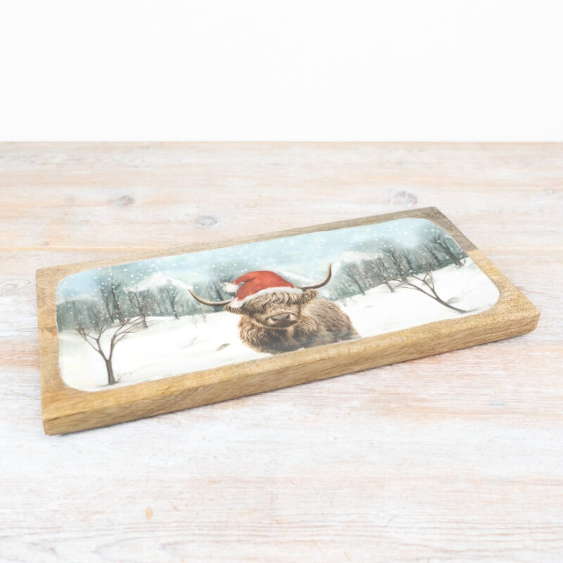 Winter Highland Cow Tray