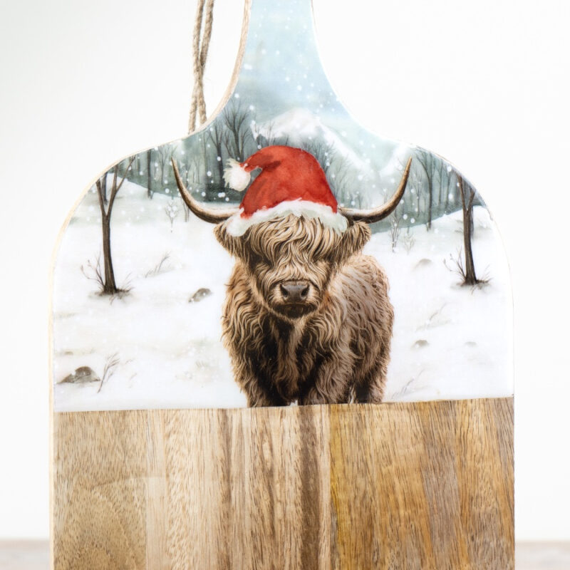 Winter Highland Cow Board