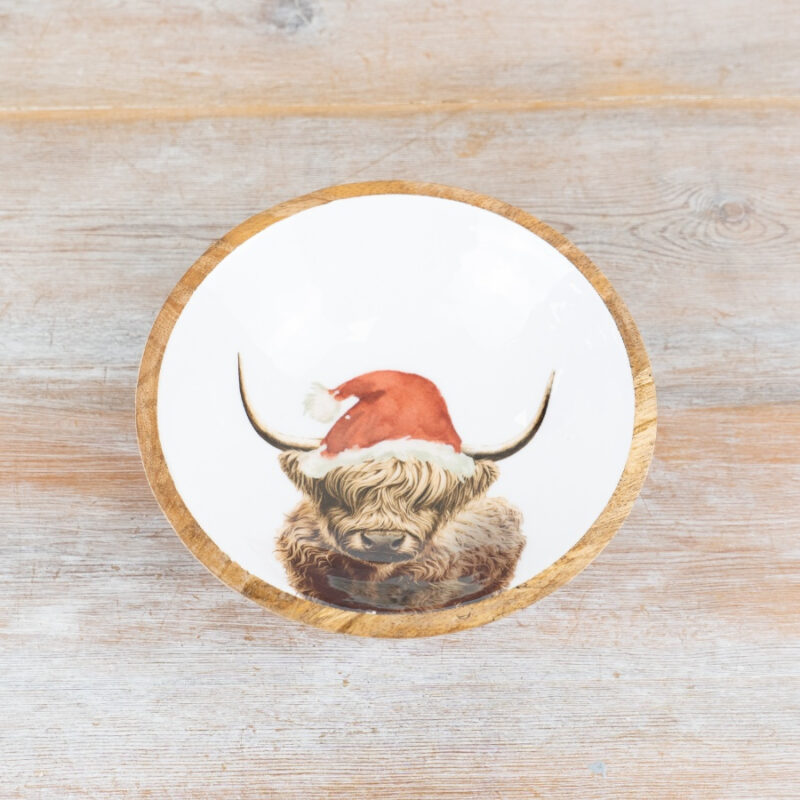 Festive Highland Cow Bowl