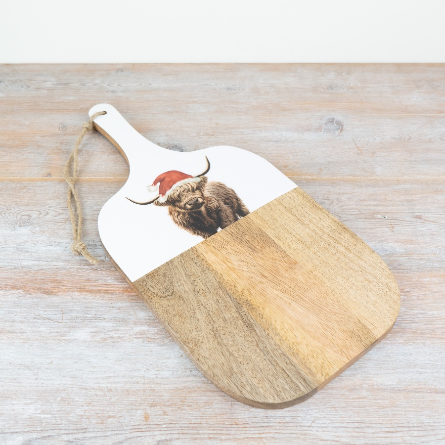Festive Highland Cow Chopping Board