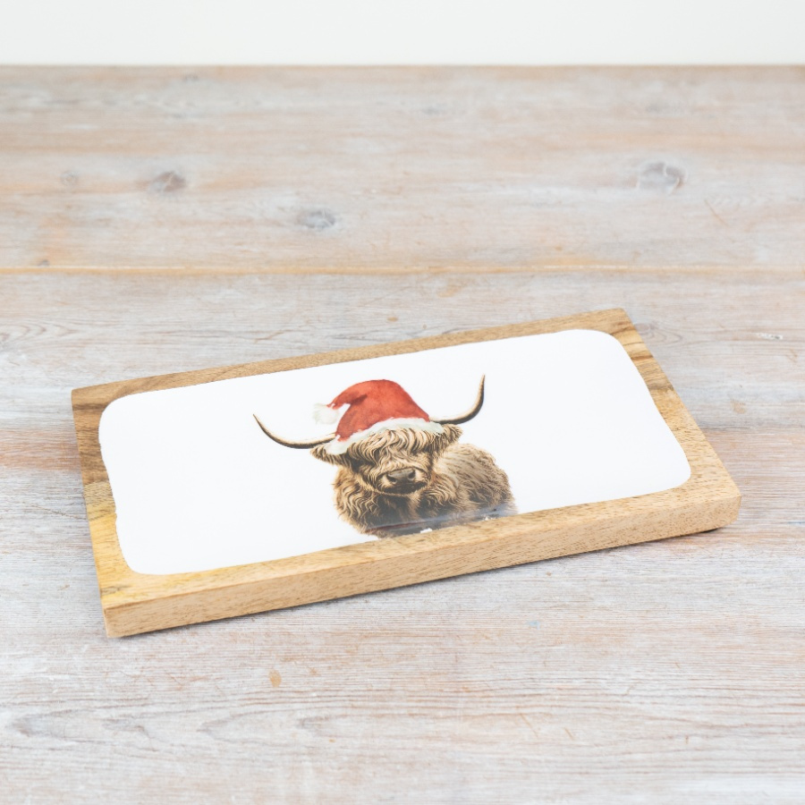 Festive Highland Cow Tray