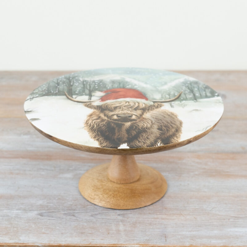 Festive Highland Cow Cake Stand