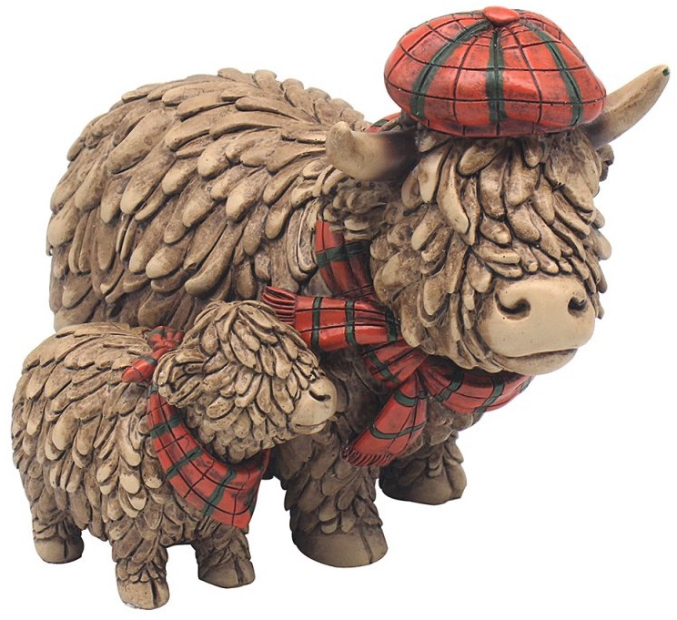 Highland Cow And Baby