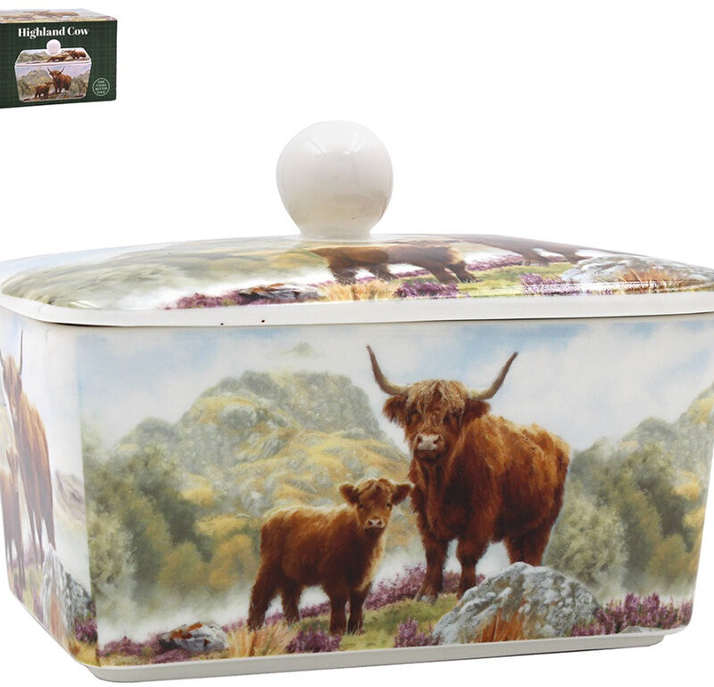 Highland Cow Butter Dish