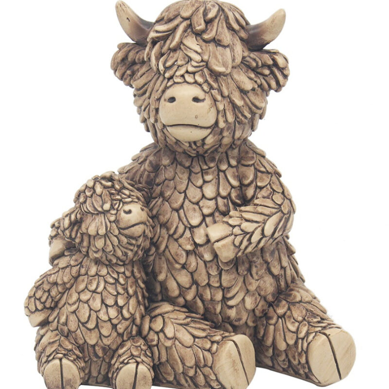 Hughie Highland Cow With Baby