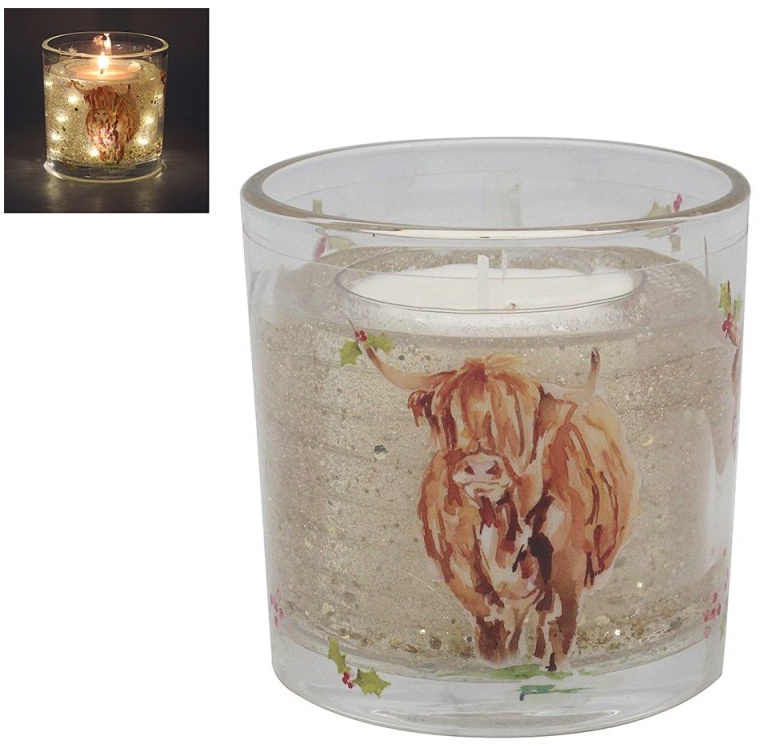 Highland Cow LED Gel Candle