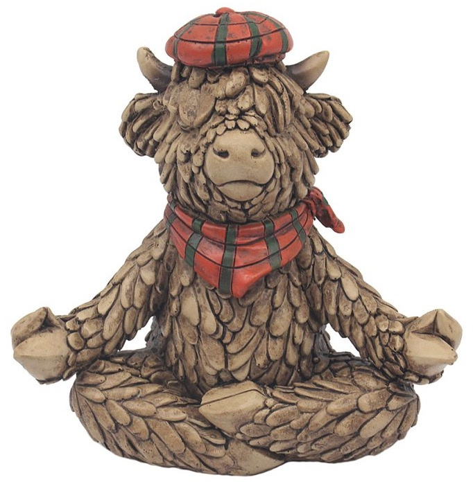 Hughie Highland Cow Yoga Tartan