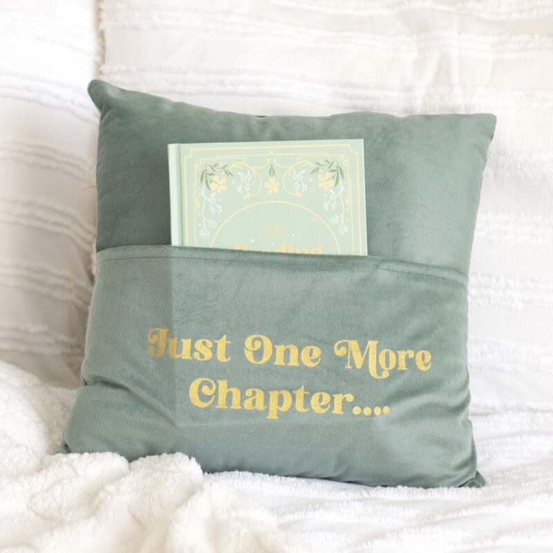 Just One More Chapter Cushion With Book Pocket