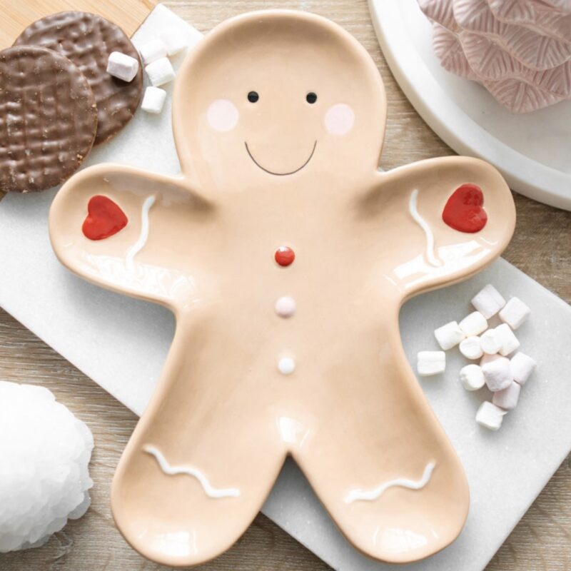 Gingerbread Man Ceramic Serving Plate
