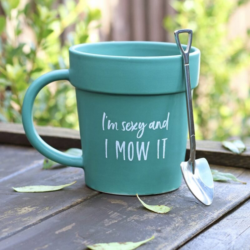 Sexy And I Mow It Pot Mug And Shovel Spoon