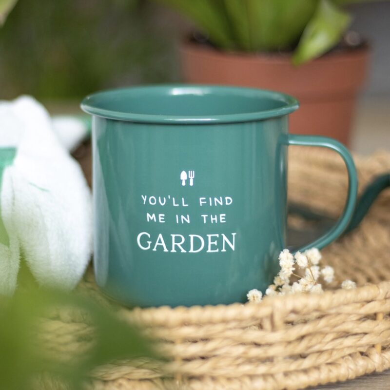 Find Me In The Garden Enamel Mug