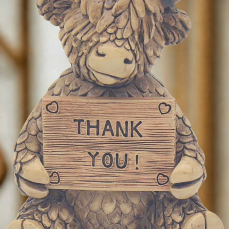 Highland Cow Thank You Sign