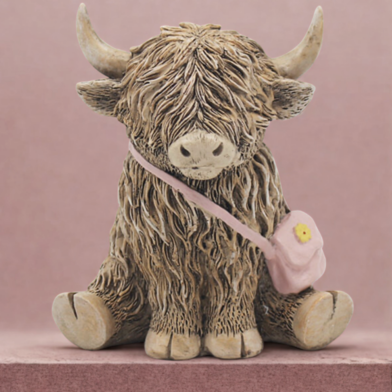 Highland Cow With Handbag