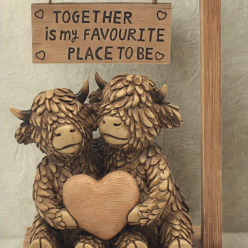 Hughie Highland Cow Together