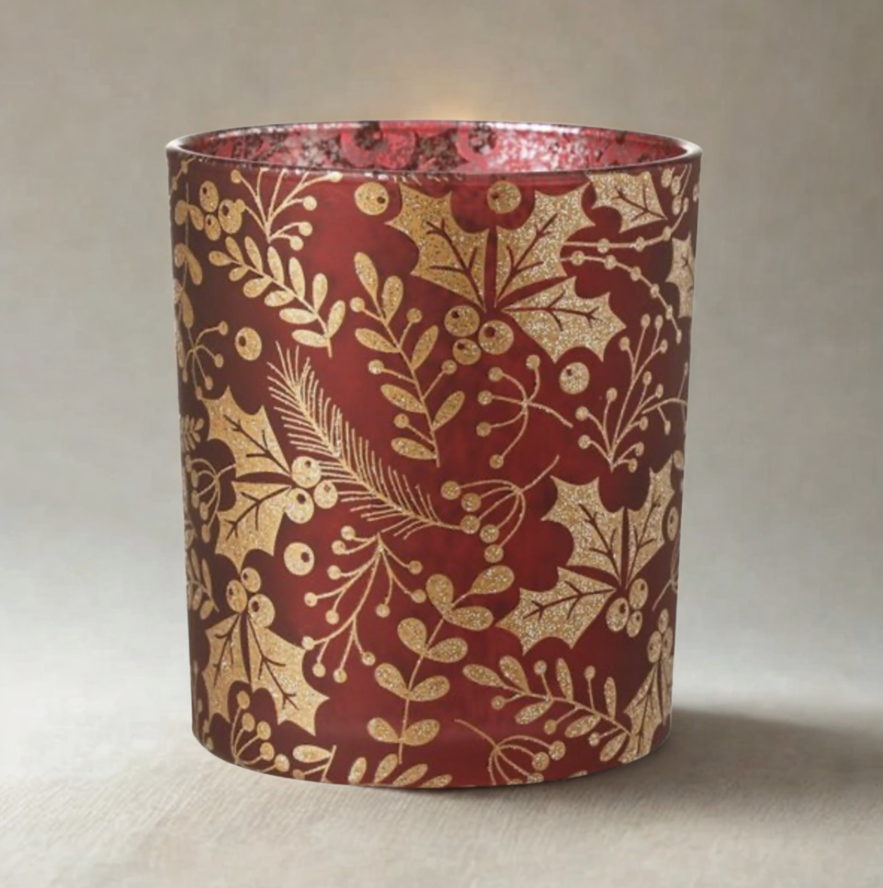Holly Candle Holder LRG