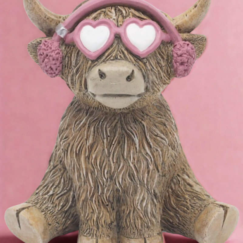 Highland Cow With Ear Moods