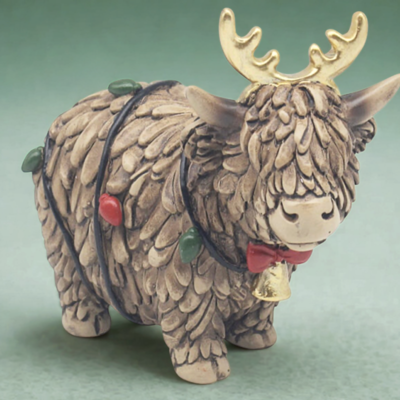 Highland Cow With Antlers