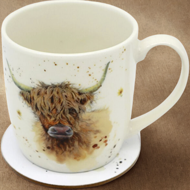 Jan Pashley Cow Mug And Coaster