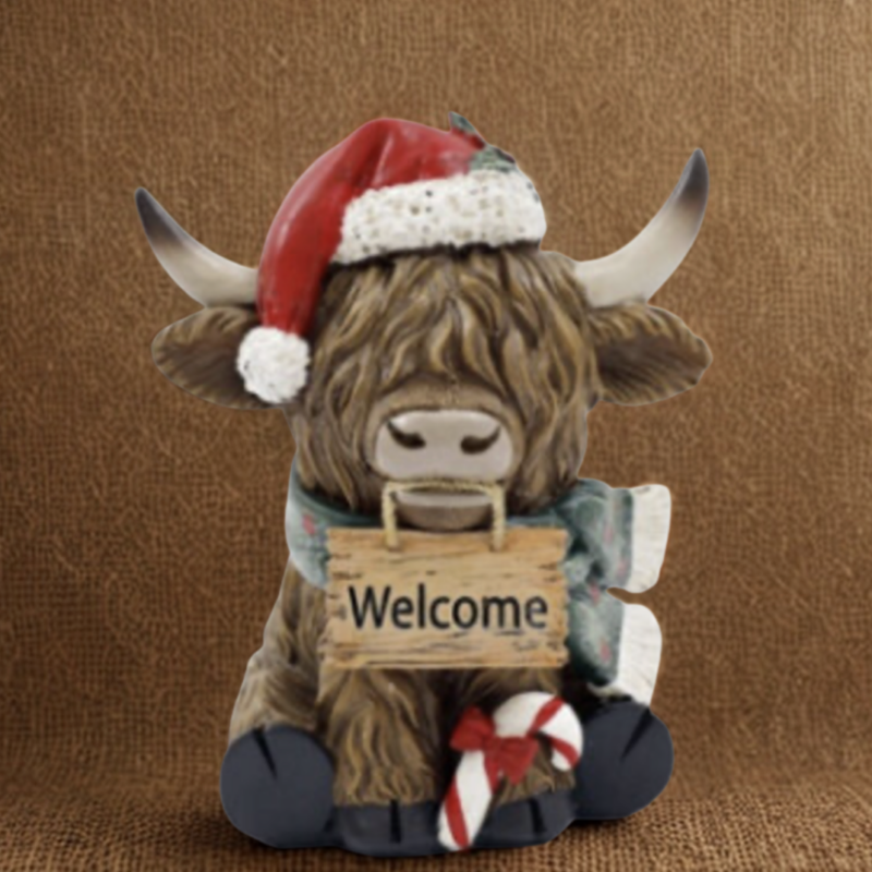 Highland Cow Welcome Sign