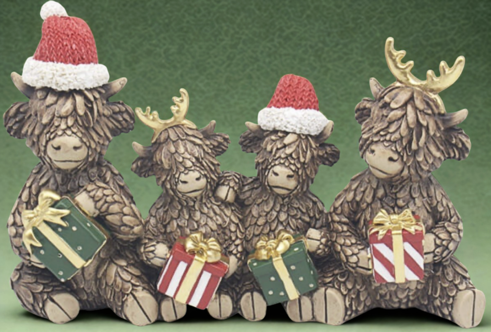 Cow Family Holding Gifts