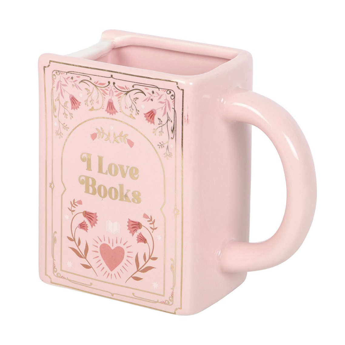 I Love Books Pink Mug - Image 2