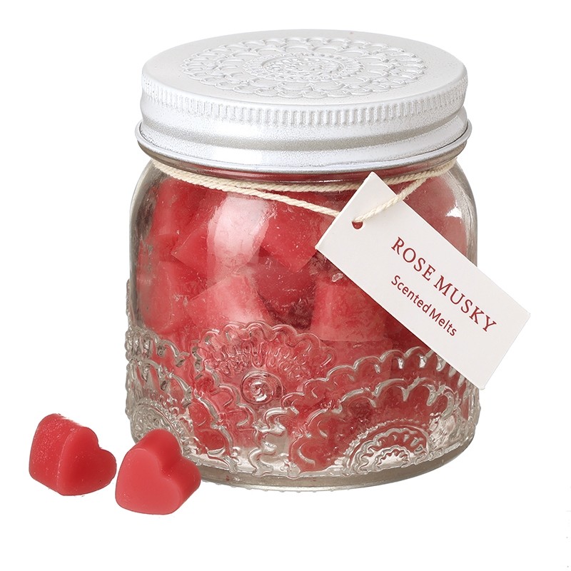Dark Pink Heart Melts In Glass Jar