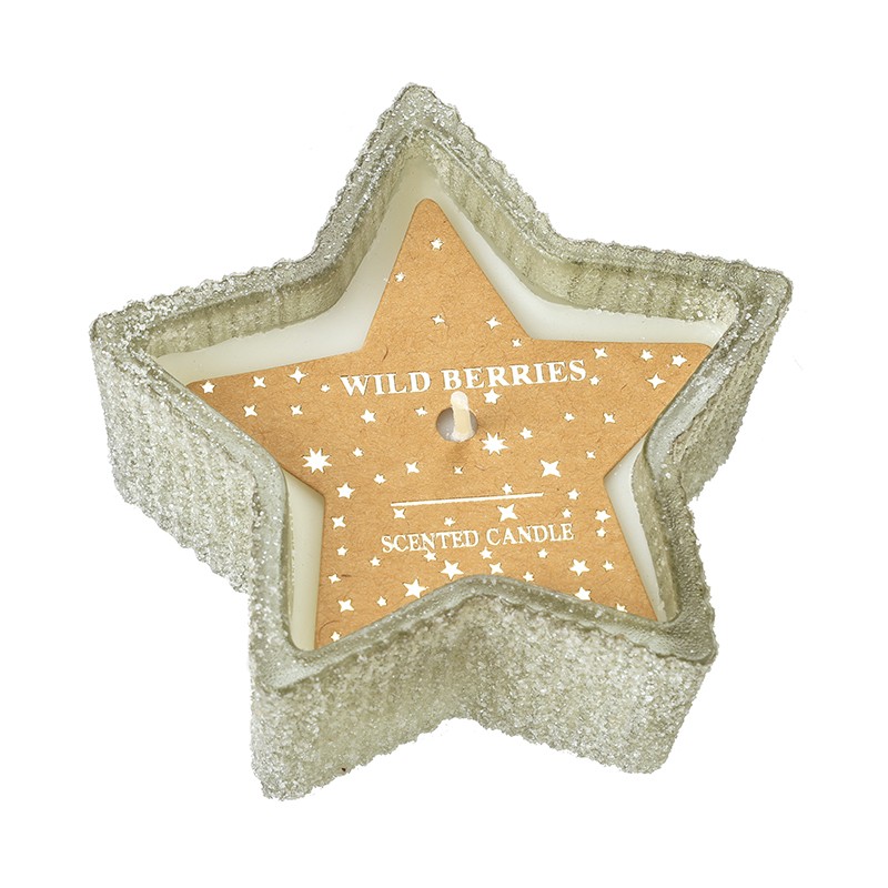 Wild Berries Glass Star Candle