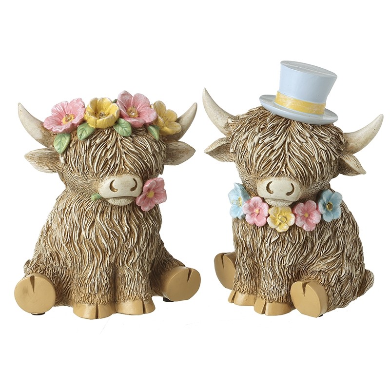 MR & MRS LED Highland Cow Ornament Mix 2