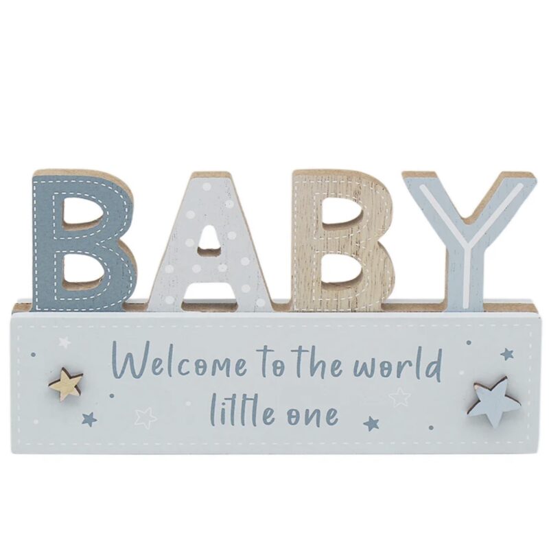 Blue Standing Baby Plaque