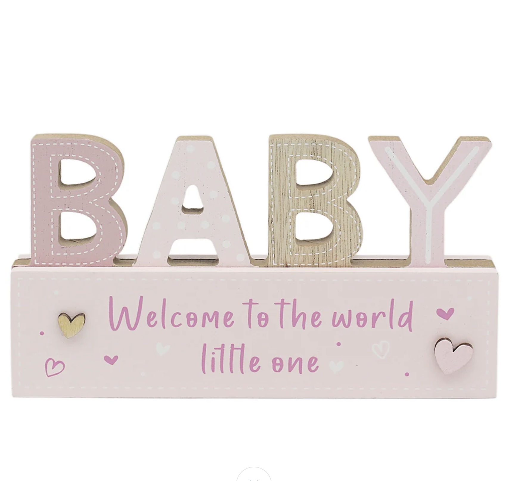 Pink Standing Baby Plaque