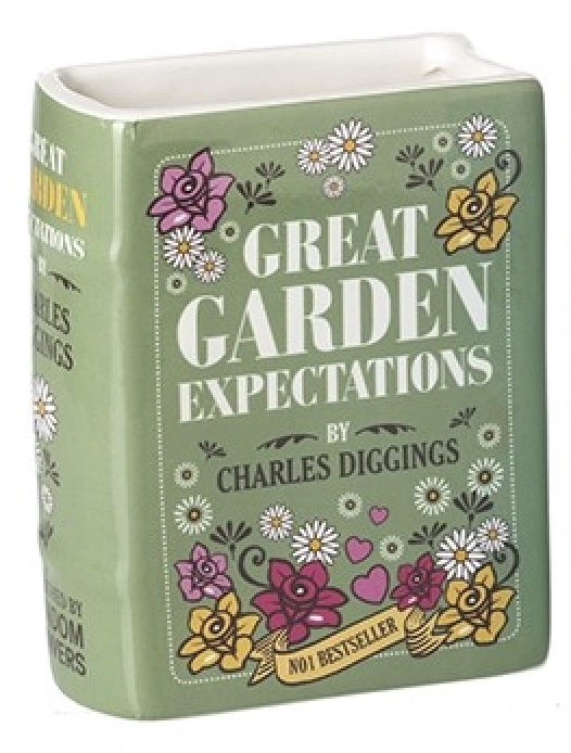 Ceramic Botanical Book Pen Pot Green