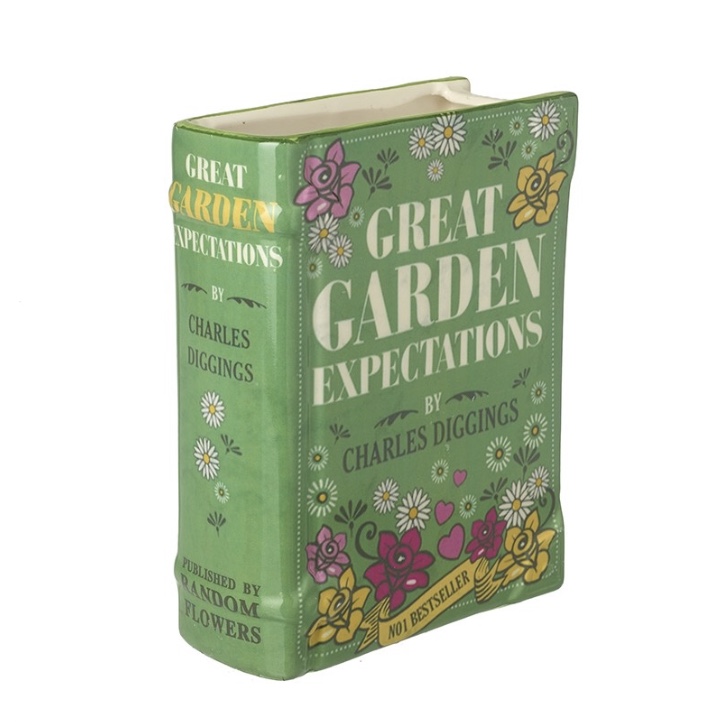 Ceramic Book Vase Garden Expectations