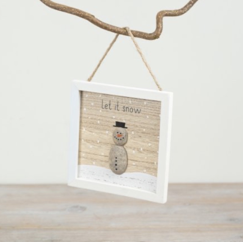 Let It Snow Pebble Sign