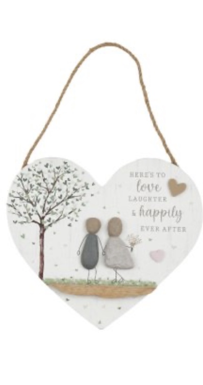 Hanging Pebble Love Heart Plaque