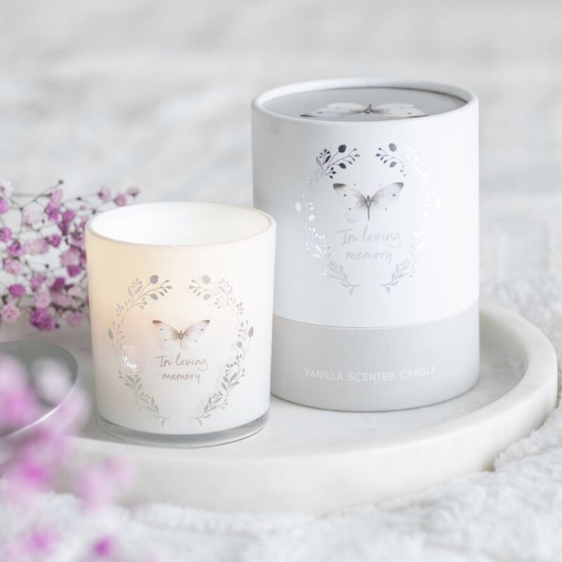 In Loving Memory Butterfly Candle
