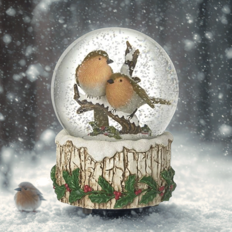 Musical Robins Snow globe