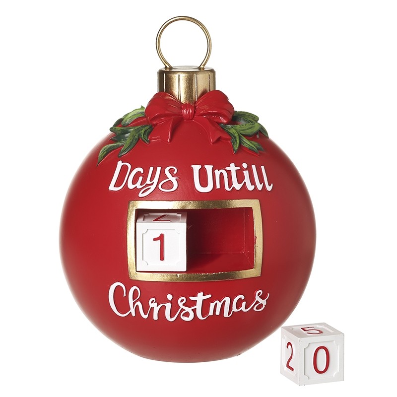 Red Days Until Christmas Bauble