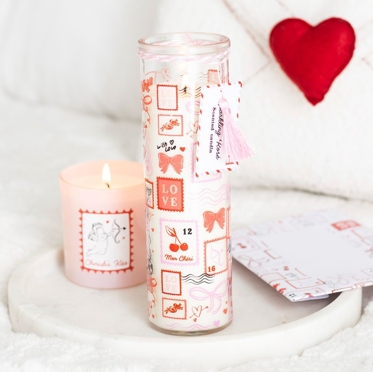 Valentine Rose Tube Candle