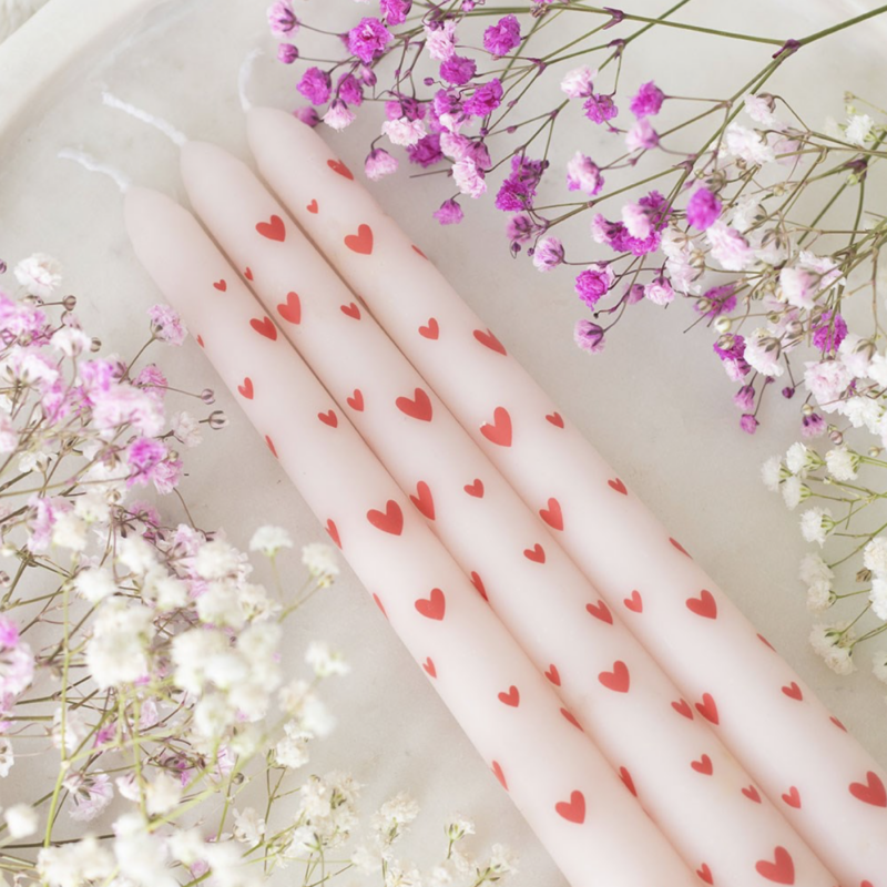 Heart Taper Candles