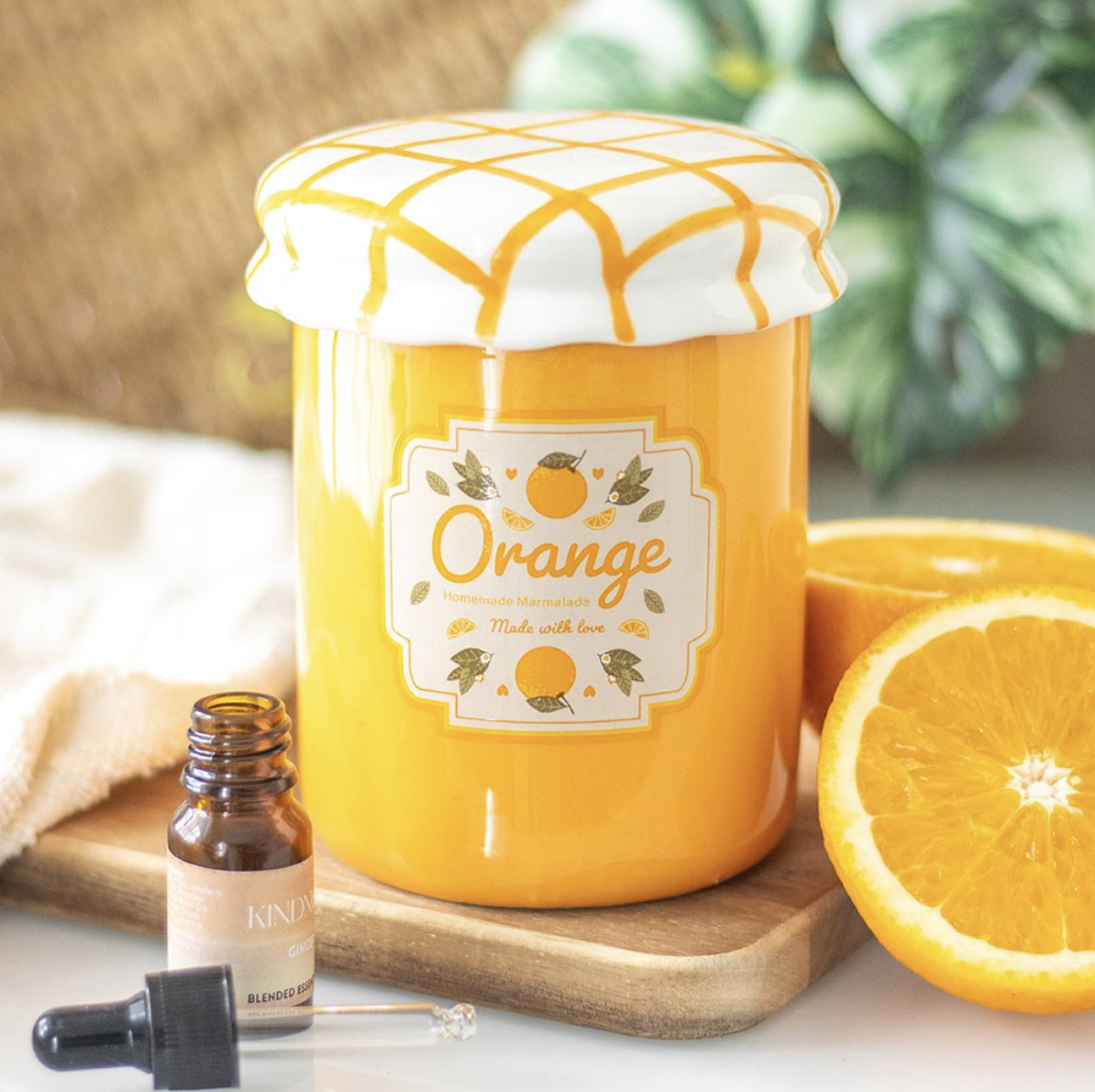 Orange Jar Oil/Wax Warmer