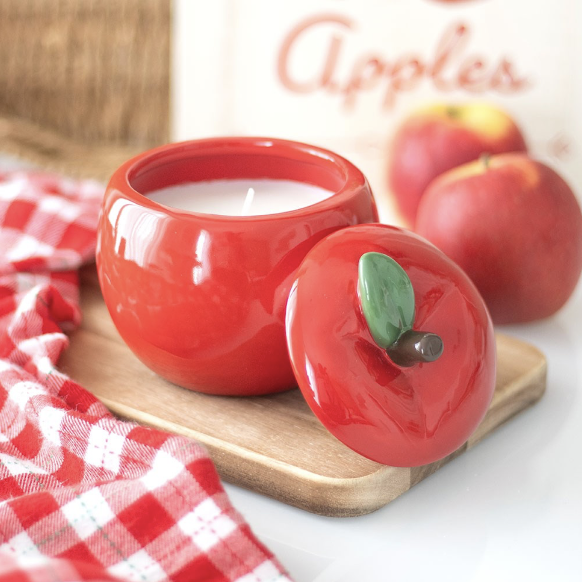 Apple Shaped Candle Jar