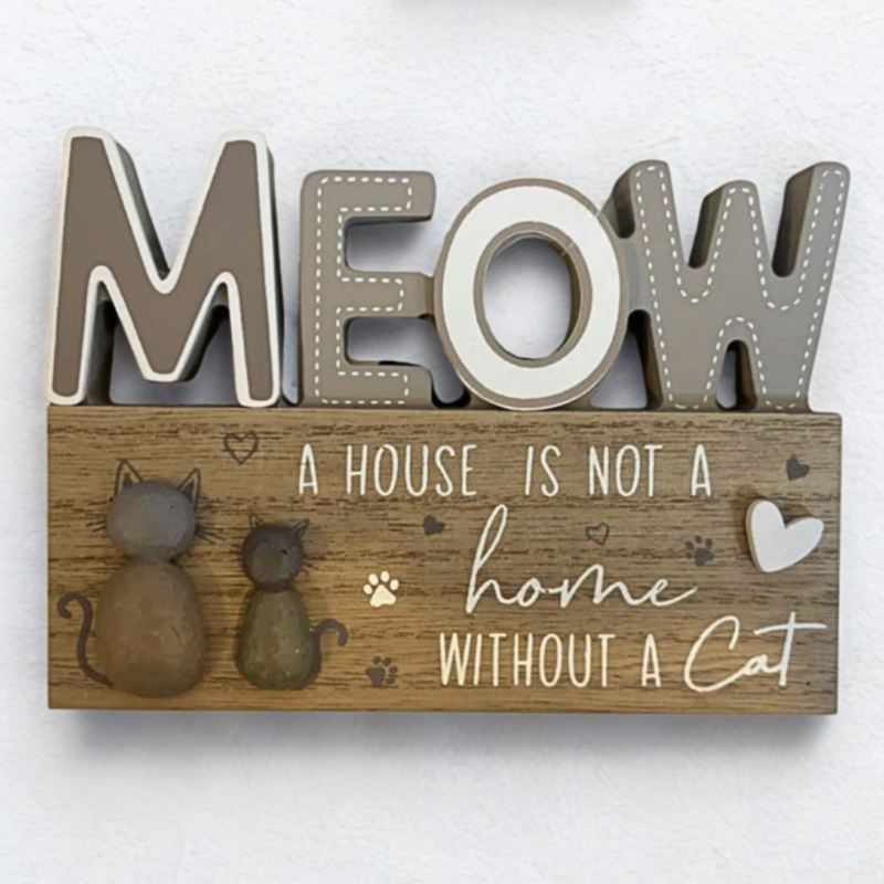 Cat Pebble Sign