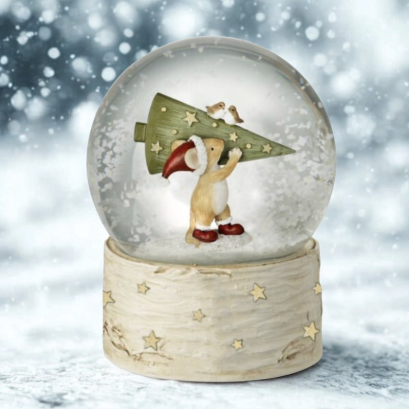 Mouse With Tree Snow Globe