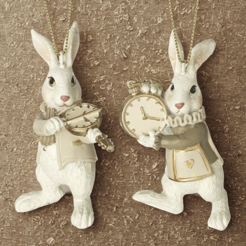 Hanging White Rabbits