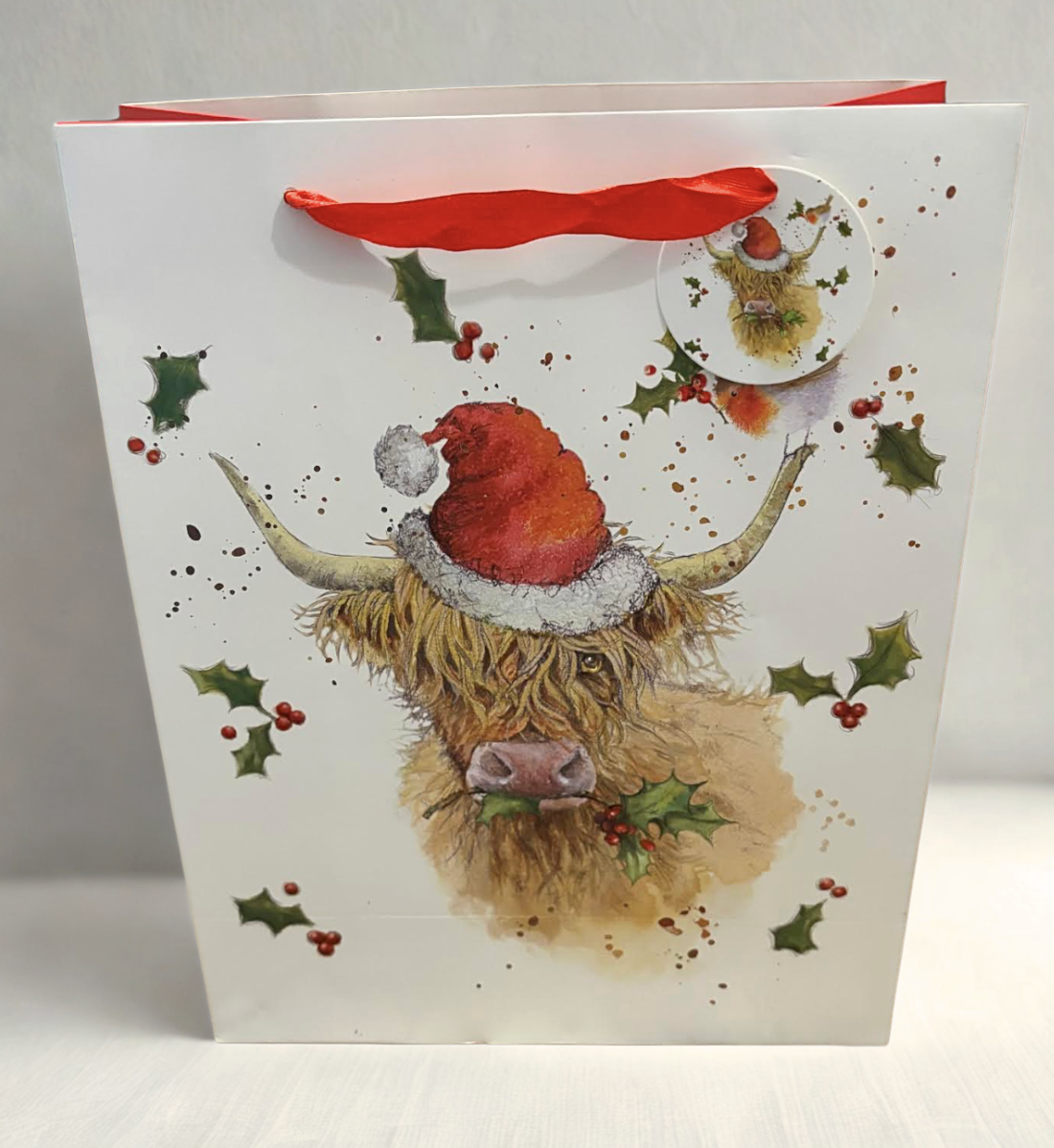 Highland Cow Christmas Gift Bag