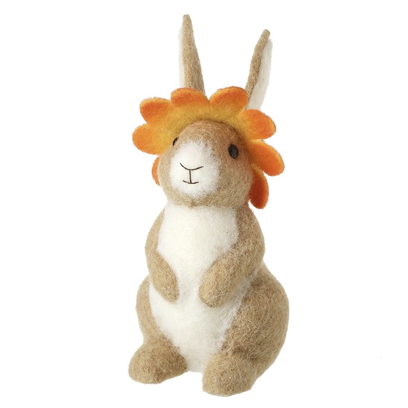 Felt Rabbit With Flower Hat