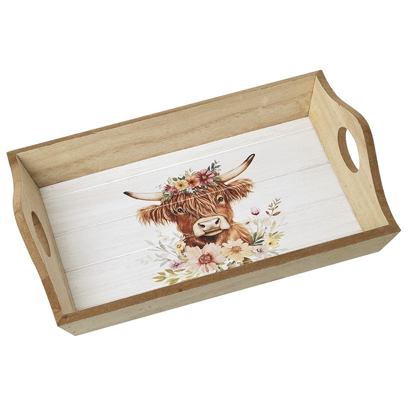 Highland Cow Wooden Tray